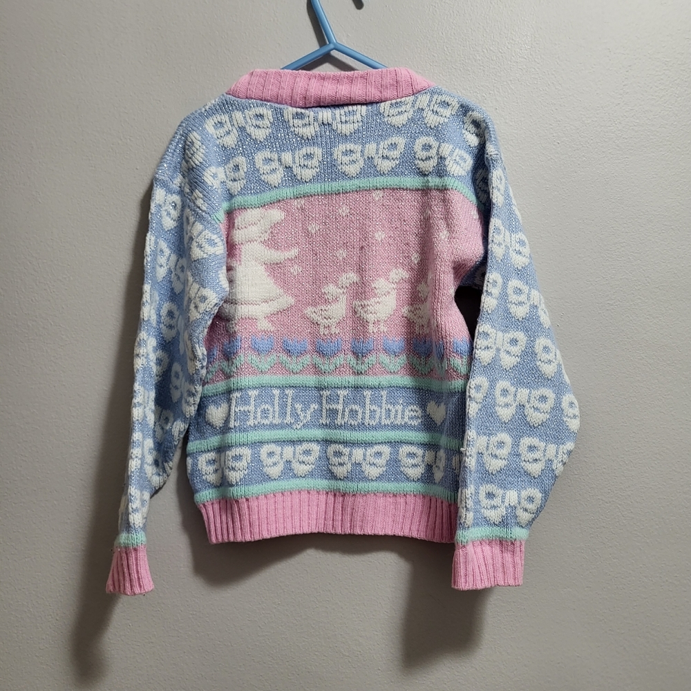 Hollie Hobby Vintage 80s Rare Kids Toddler Knit Pastel Sweater - Picture 2 of 8